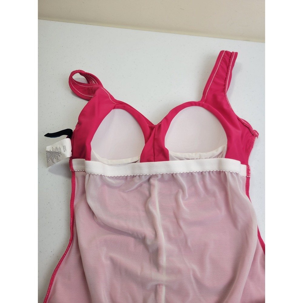 Maxine of Hollywood One Piece Swimsuit Swim Size 8 Pink Ruched Tummy‎ Control - Picture 13 of 13